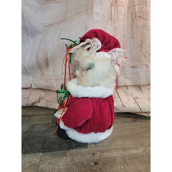 Plush mrs. Claus Xmas wreath Bell decor figure - Picture 2 of 6